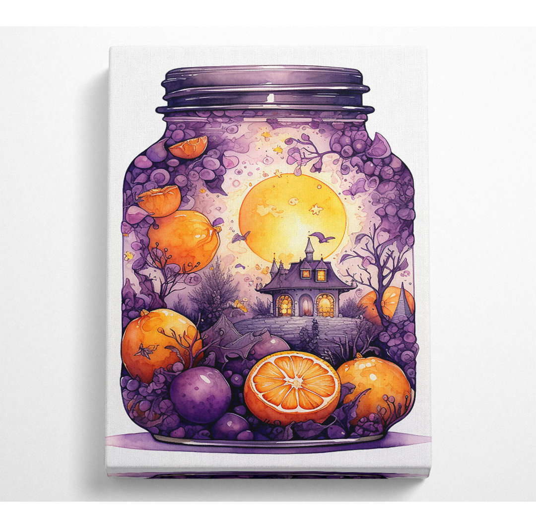 Haloween In A Jar - Einzelne Bilderrahmen Kunstdrucke auf Leinwand