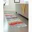 Tapis en polypropylène tissé à la machine en bleu sarcelle / orange / beige-88520884