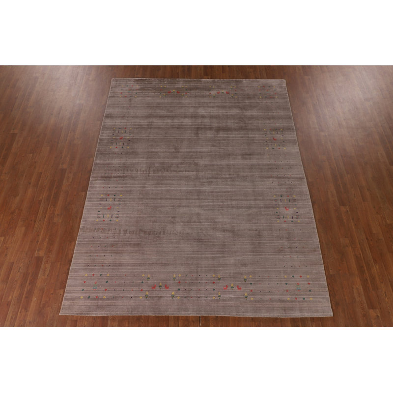 Tapis oriental rayé beige Gabbeh