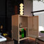 Armoire de rangement en bois naturel, cuisine, salon, petits espaces, profondeur, hauteur