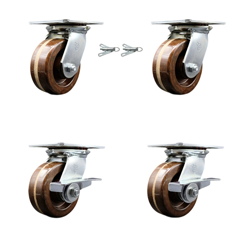 4 Piece High Temp Phenolic Caster Set