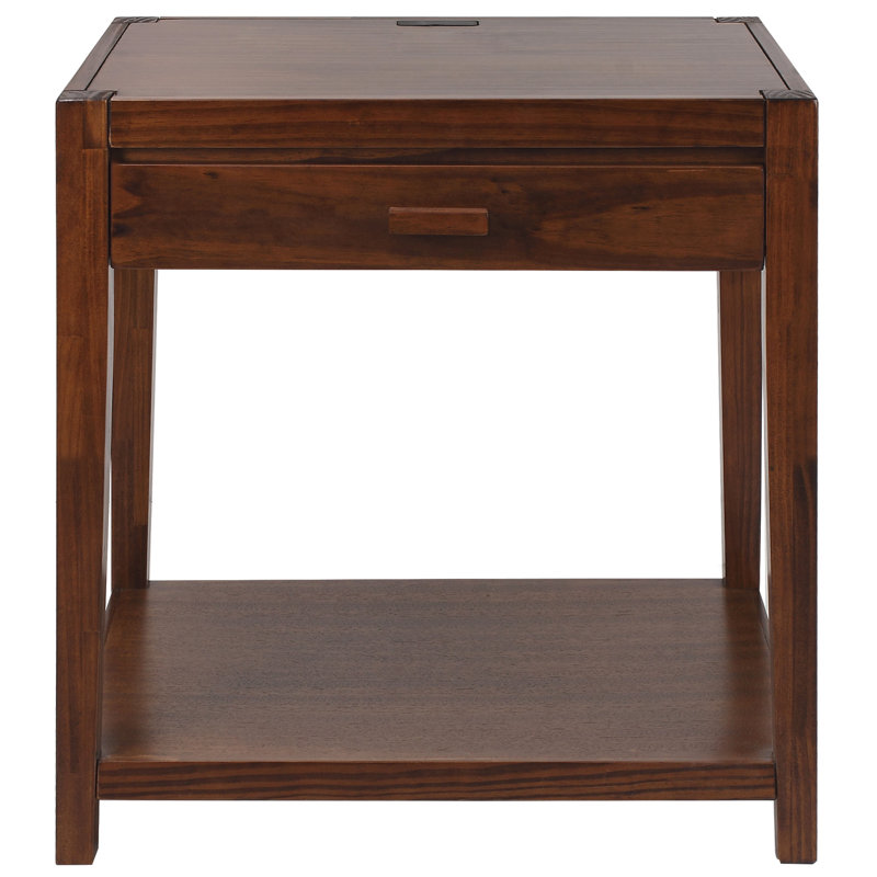 Table de chevet 1 tiroir Hemby, Brun chaud