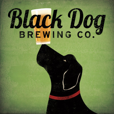 Black Dog Brewing Co sur fond vert