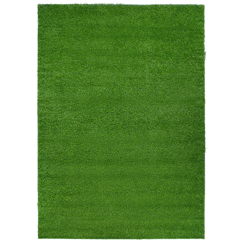 Brittannie Indoor/Outdoor Waterproof Artificial Grass Turf Rugs, Rectangle 6'6" x 9'