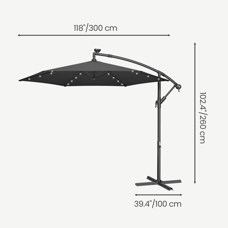300cm Market Parasol, Grey