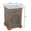 Meuble-lavabo simple 24 po au fini bois naturel et plateau en marbre blanc 24 po