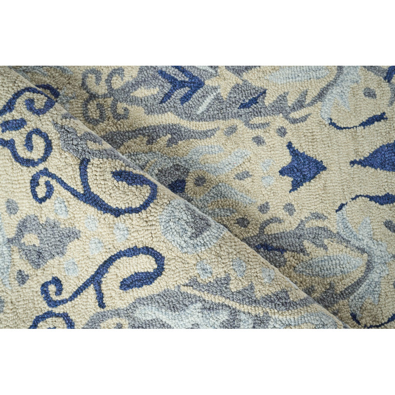 Sarasota Wool Ikat Area Rug, Rectangle 8' x 10', Ivory