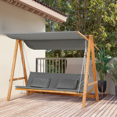 Balancelle de patio 3 places avec baldaquin convertible