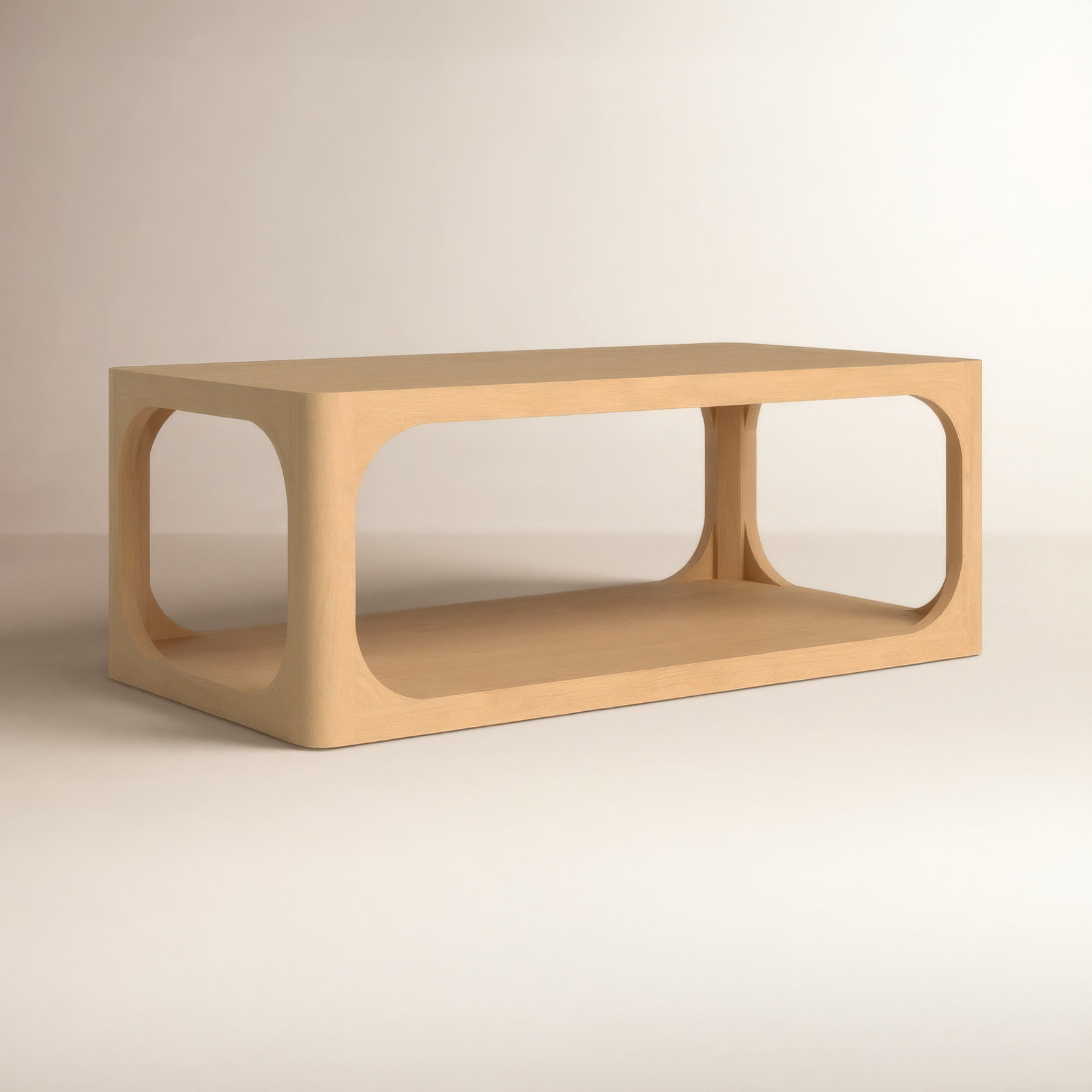 Sybil Solid Wood Coffee Table, 16" H x 42" W x 22" D, Tan