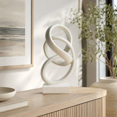 Modern Abstract Ribbon Knot Sculpture Decor