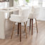 Swivel Upholstered Counter Stool with Solid Wood Frame-1955858753