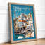 Greek Island Village Modern - Framed Print-1187896685-1187896683