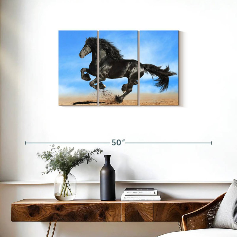 Cheval frison Brampt, H 20 po x l 33 po