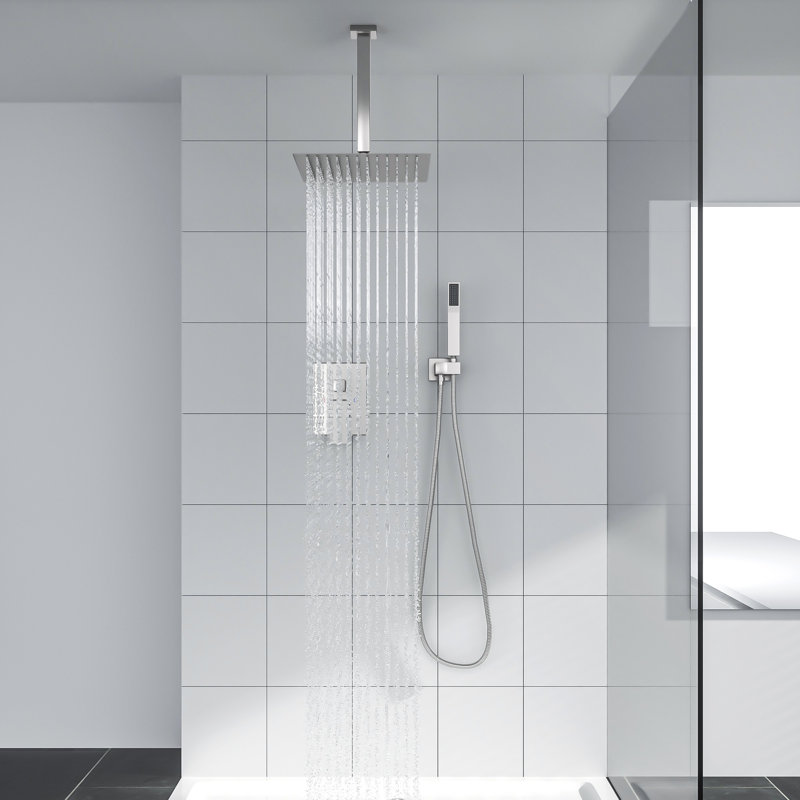 Pomme de douche double multifonction, Nickel brossé