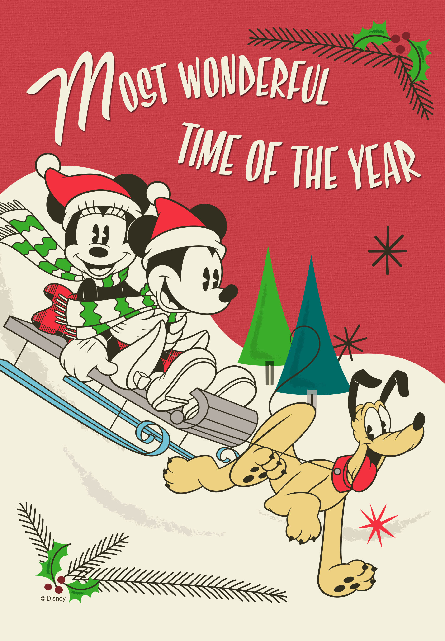 Back Yard Glory Disney Mickey and Minnie Sledding Garden Flag, 12.5" x ...