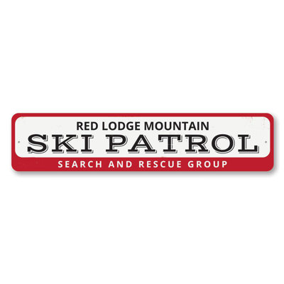 Enseigne en aluminium Ski Patrol Mountain