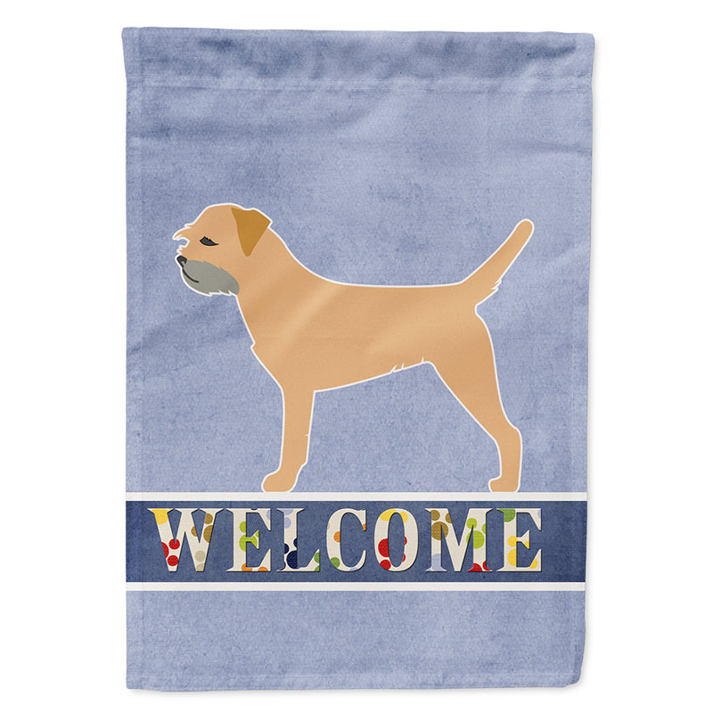 Polyester 2 côtés 40 x 28 po welcome drapeau maison, Border Terrier debout