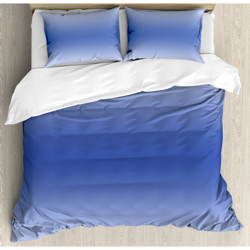 Ombre Modern & Contemporary Polyester Ombre Duvet Cover, Queen, Dark Gray