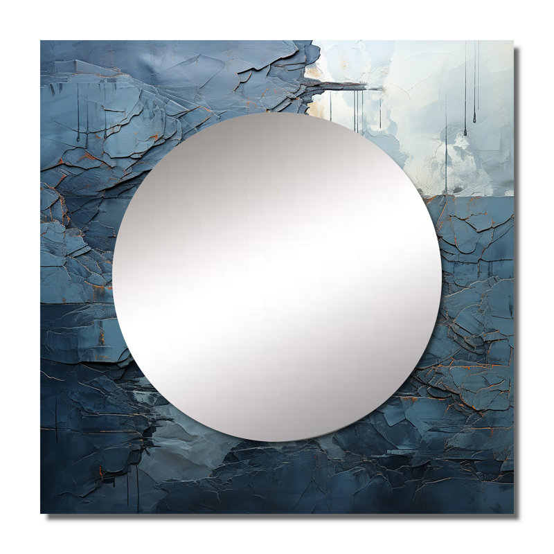 Layelle - Grand miroir carré abstrait pour décoration murale, 23 po x 23 po