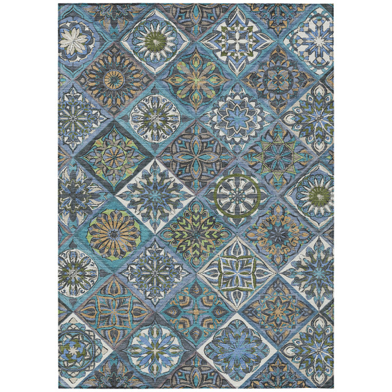 Machine Washable Indoor/Outdoor Layton ACN2256 Panels Rug, Rectangle 5' x 7'6"
