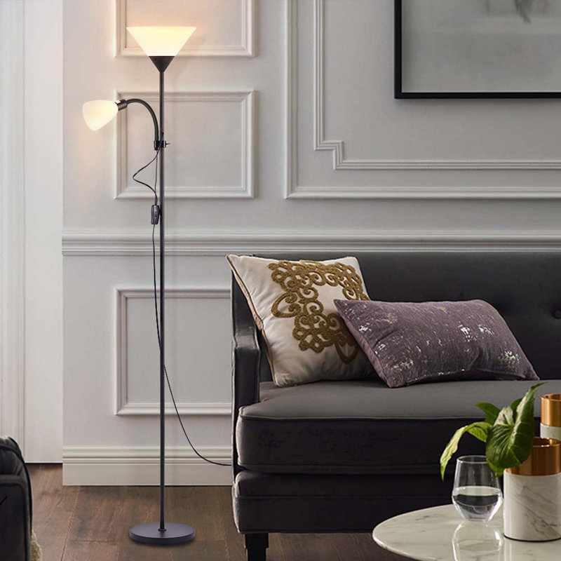 Padstow 175cm Indoor Uplighter Floor Lamp, Black