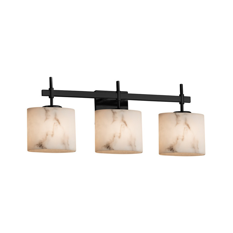 Éclairage pour salle de bain 3 lumières à intensité variable noir mat, Incandescent