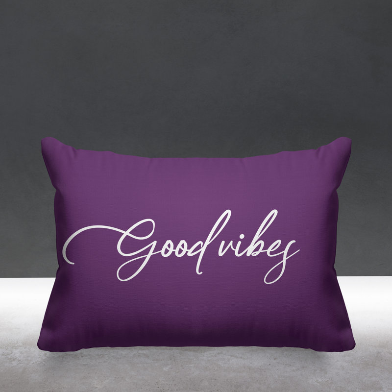 Housse et insert de coussin rectangulaire Aspire Good Vibes, Mauve