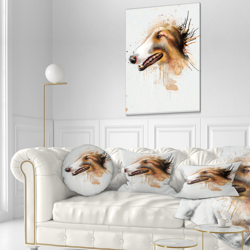 Coussin lombaire en aquarelle animal dog