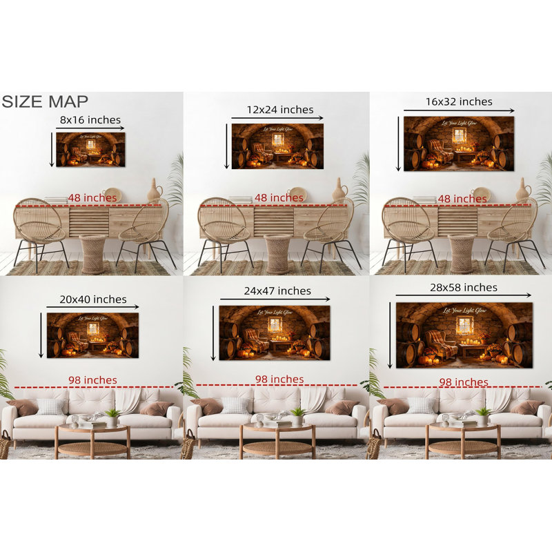 Art mural sur toile CXVU, 20 x 40 pouces, Décoration murale d'automne-17