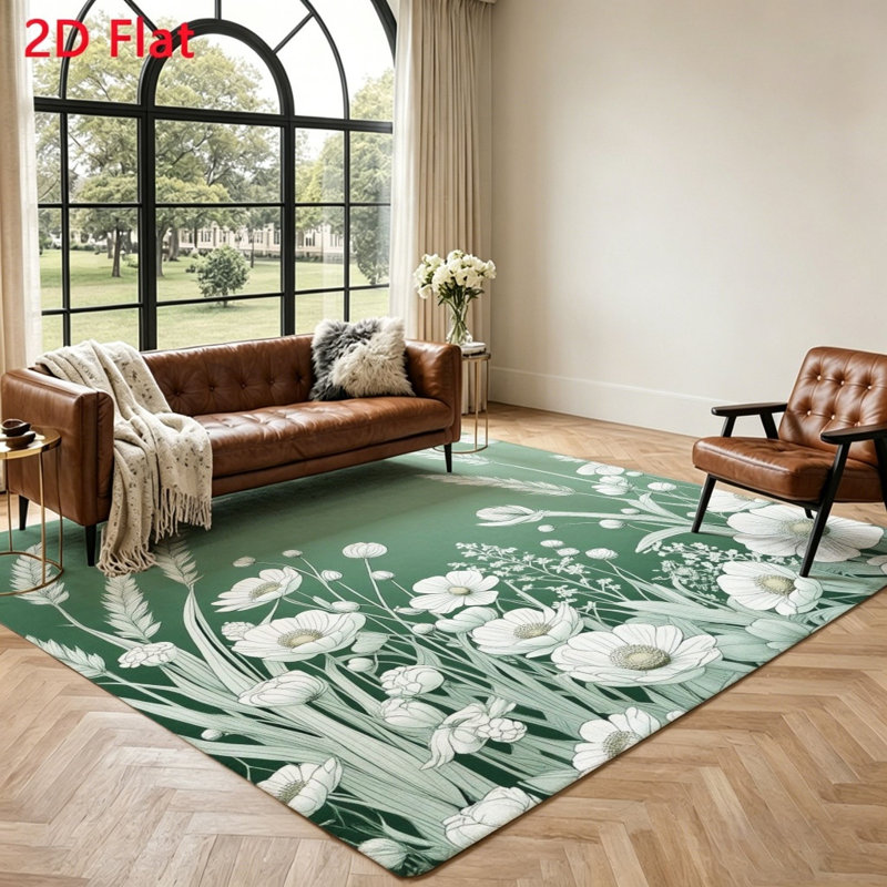 Floral Area Rug, Living Room Decor, Bedroom, Boho Home, Farmhouse Style, and Accessories, Floor Mat for Entryway, Office Dining Spaces, Indoor, Rugs,