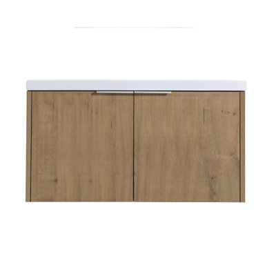 Meuble-lavabo de 84 po avec porte à fermeture en douceur et lavabo en résine, combinaison de 36 po et 12 po, meuble-lavabo moderne avec évier, portes à fermeture, fabrication en contreplaqué, espace spacieux