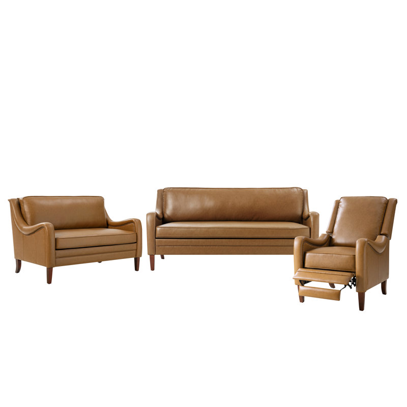 Anselmo 3 Piece Living Room Sets, Camel