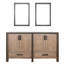 60 po W Double meuble-lavabo rustique - Miroirs 22 deux armoires et tiroirs pour un espace de rangement généreux entièrement assemblé-1958971625