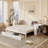 Daybed With Removable Desk, Storage Drawers & Hydraulic Side Table-366229098-366229100