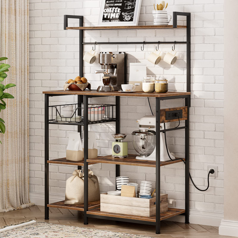 Étagère de boulanger standard en acier 35,4 po Stralka compatible avec les micro-ondes