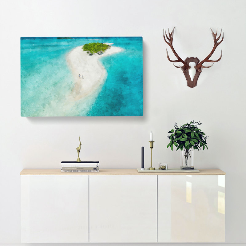 Alifu Alifu Atoll Beach Maldives - Wrapped Canvas Painting, 60cm H x 91cm W x 3cm D