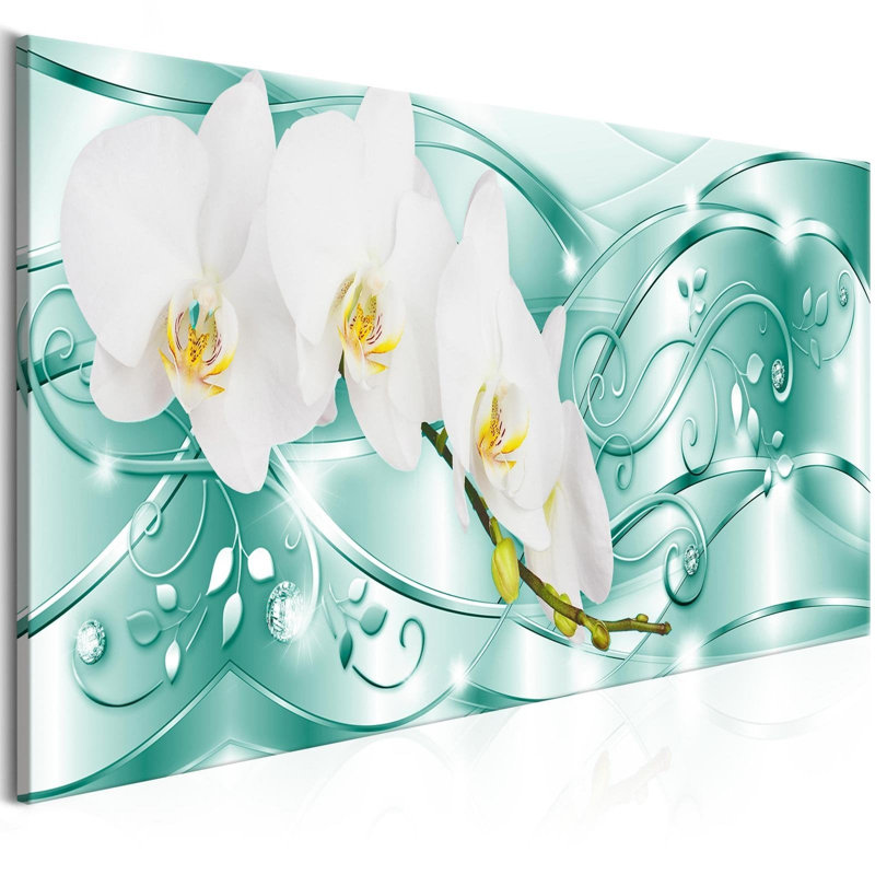 Floraison étroite vert sur toile, H 20 po x l 59 po x P 0,7 po