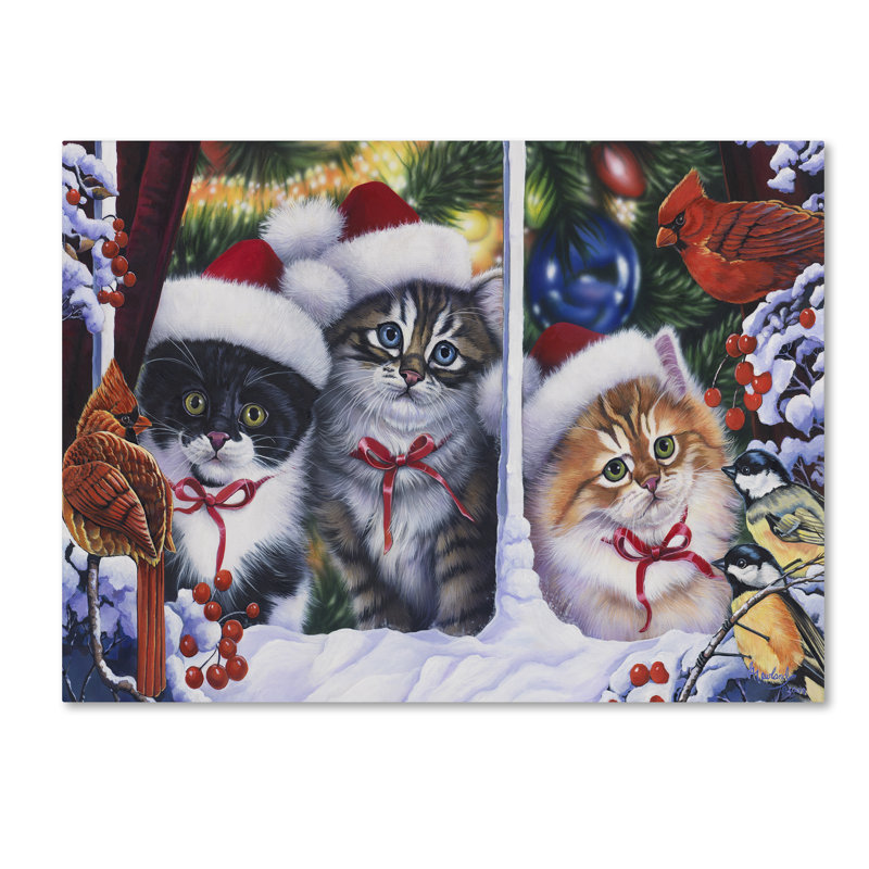«Cats in Window», impression sur toile tendue, H 24 po x l 32 po x P 2 po
