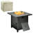 Englund Round Iron Natural Gas Smokeless Fire Pit Table with Lid