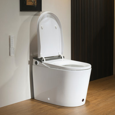 Smart Toilet With Bidet Built In, Full Area Seat Sensor, Foam Dispenser & Auto Open/Close , 1000G Zero Pressure Flush, SPA Oxygen Wash, Foot Sensor, Heated Seat Smart Toilet With  Remote