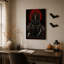 Art mural sur toile, "Skeletal King" sur trône gothique avec lune rouge-1503516204