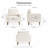 Statura 32" Mid-Century Square Arm Accent Chair, Sofa Chair, White-1025096271