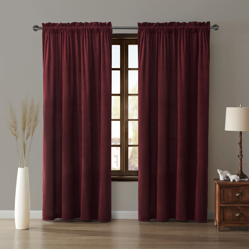 Room Darkening Curtain Panel Pair, Red