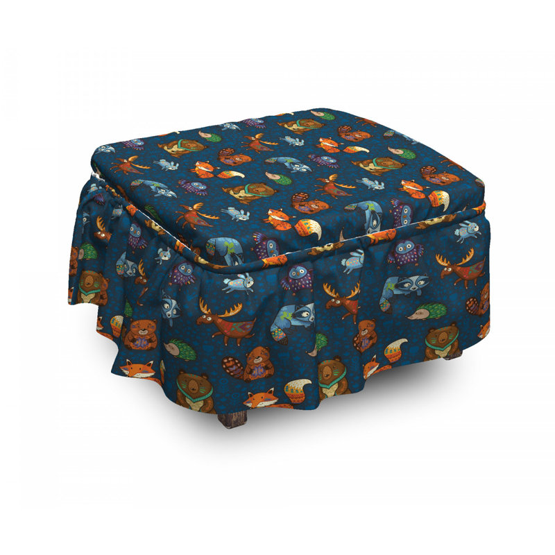 Housse pour repose-pieds animaux jungle