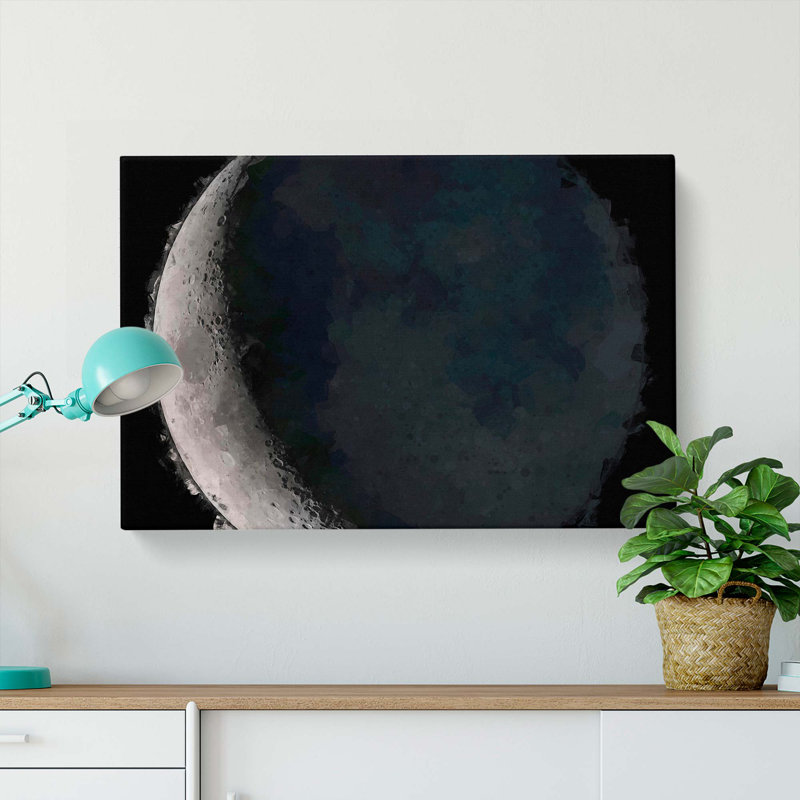 Crescent Moon Shadow In Abstract - Wrapped Canvas Print, 60cm H x 91cm W x 3cm D
