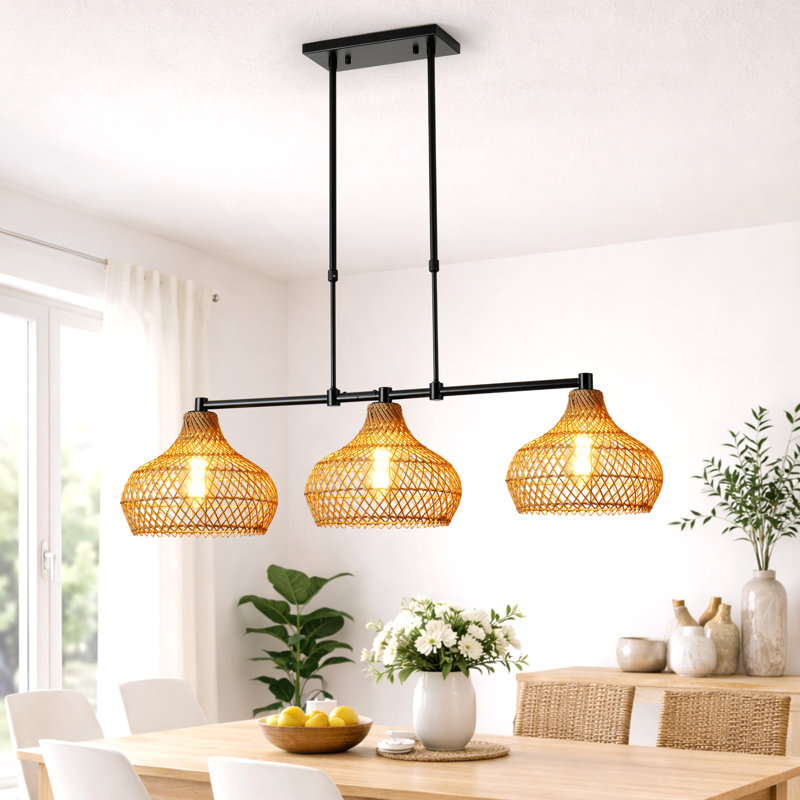 3 - Light Natural Kitchen Island Pendant