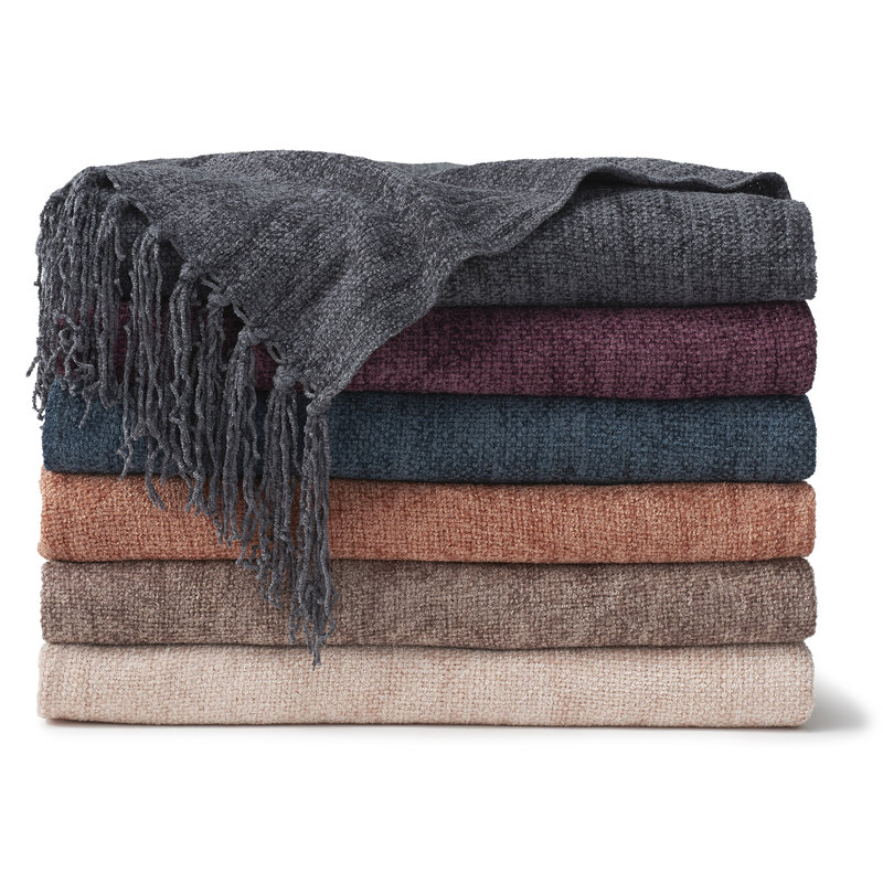Viscose Chenille Throw, Blush