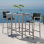 Table de bar d'extérieur en aluminium avec plateau en verre 43 po