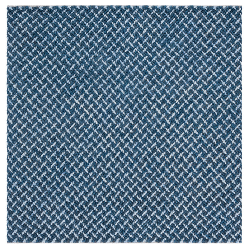 Hand Loomed Houndstooth Indoor Rug, Square 6'