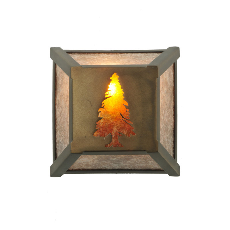 Applique murale carrée 1 lumière en pin